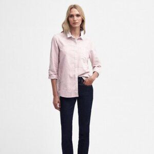 Barbour Pink Stripe Beachfront Button Down Shirt - NWOT